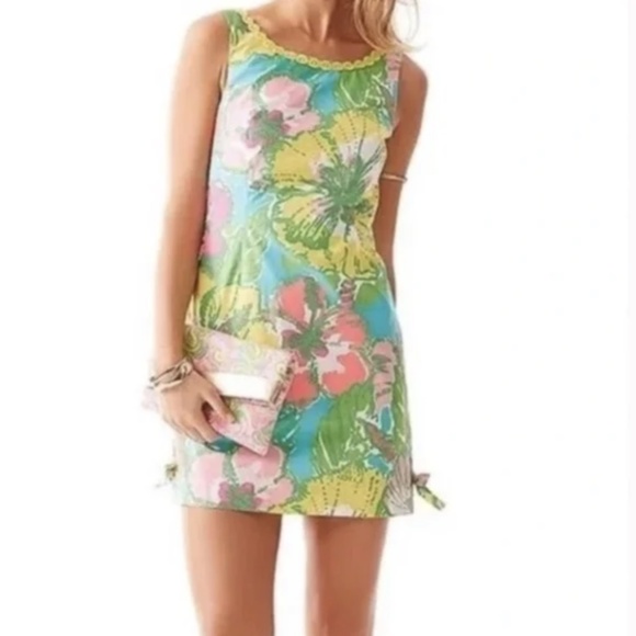 Lilly Pulitzer Delia Shorely Blue Big Flirt Shift Dress 0 - Picture 2 of 4